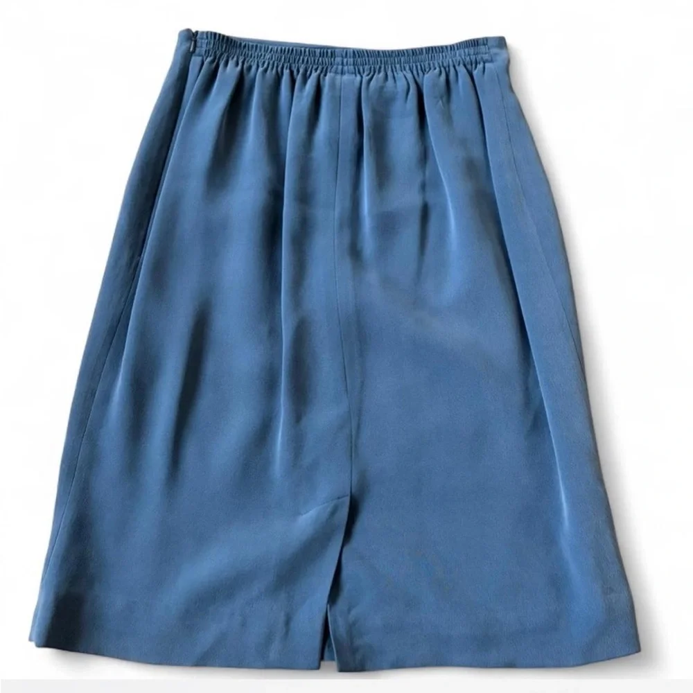 Rena Rowan Elegant Silk Sky Blue Pencil Skirt